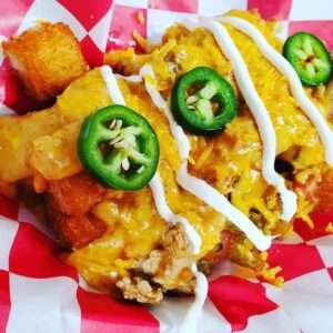 El Jefe's Smothered Brats and Tots